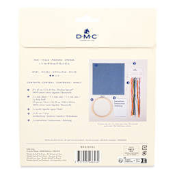 DMC Cross Stitch Kit - Orange Van, back of packaging