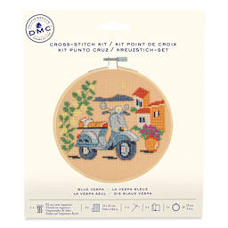 DMC Cross Stitch Kit - Blue Vespa, front of packaging