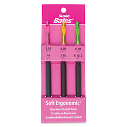Susan Bates Ergonomic Crochet Hook Set - Set of 3, US I9, J10, and K10 front of packaging