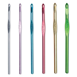 Susan Bates Silvalume Crochet Hook Set - Set of 6, F5, G6, H8, I9, J10 and K10-1/2