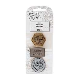 The Hook Nook Project Labels - Metal Pins, Package of 3 (In packaging)