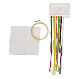 Leisure Arts Cross Stitch Kit - Avocado, 4" (Kit contents)