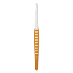 Prym Ergonomics Crochet Hook - H, hook in upright position outside of the packaging
