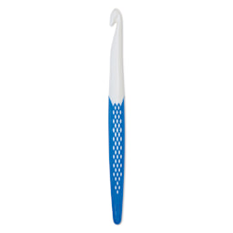Prym Ergonomics Crochet Hook - N, hook in upright position outside of the packaging