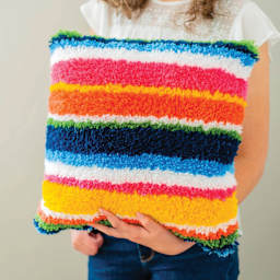 Loran Latch-Stitch Pillow Kits - Bright Stripes, 16" x 16" (Finished pillow)