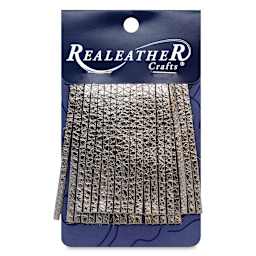 Realeather Fringe - Front of package of Metallic Gunmetal Fringe
