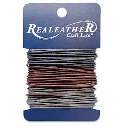 Realeather Round Leather Lace - Onyx/Bronze/Pewter, 1.5 mm x 8 yds