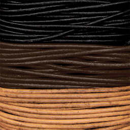 Realeather Round Leather Lace - Black/Brown/Natural, 2 mm x 8 yds