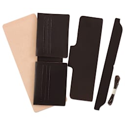 Realeather Leather Credit Card Wallet Kit - Top view of components of Kit
