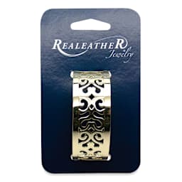 Realeather Filigree Bracelet- 1" Gold Palermo style shown packaged