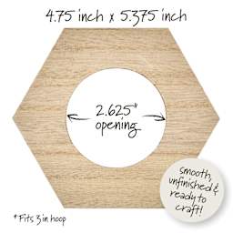 Bucilla Embroidery Hoop Frame - Hexagon, 3" - dimensions