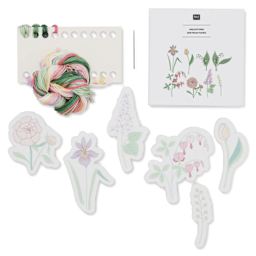 Rico Design Stick and Stitch Embroidery Kit - Pkg of 8, Flowers contents