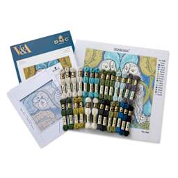 DMC The Museum Collection Tapestry Kit - “The Owl” by C.F.A. Voysey - packaging and contents