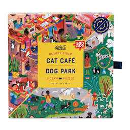 Professor Puzzle Cat Café & Dog Park 500 Piece Puzzle (Front of packaging)