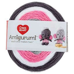 Red Heart Amigurumi Yarn - Front view of Elephant package