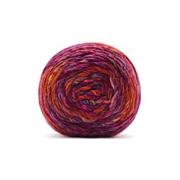 Premier Yarn Spun Colors Yarn - Aloha Lava, 419 yds showing top of cake