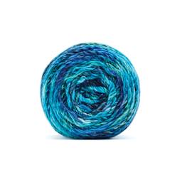 Premier Yarn Spun Colors Yarn - Teal Atoll, 419 yds showing top of cake