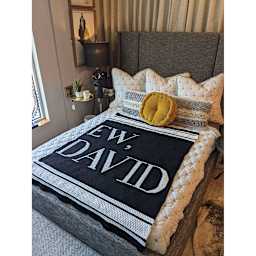 Lion Brand Schitt's Creek Yarn (Ew, David blanket on bed)