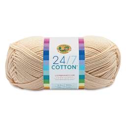 Lion Brand 24/7 Cotton Yarn - Ecru, 186 yards