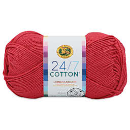 Lion Brand 24/7 Cotton Yarn - Cherry Pop, 186 yards