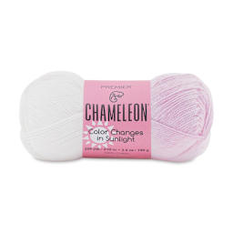 Premier Yarn Chameleon Yarn - White to Pink, 229 yards (Left side not exposed to sunlight, Right side exposed to sunlight)