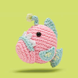 The Woobles Beginner Crochet Amigurumi Kit - Poe the Angler Fish