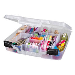 ArtBin Quick View Cases 15" Deep Base Divided filled with craft supplies, supplies not included
