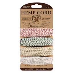 Hemptique Hemp Cord Card - Metallic Classic Colors, 120 ft, 10 lb