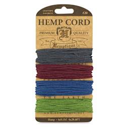 Hemptique Hemp Cord Card - Front view of 4 Earthy Pastels Card