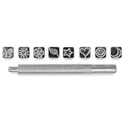 Realeather Funtime Stamp Tool Head Set - 8 stamps and 1 handle