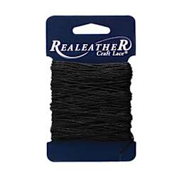 Realeather Waxed Thread - 2/3 oz, Approx 25 yd, Black, packaging