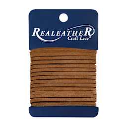 Realeather Suede Lace - 1/8" x 24 ft, Medium Brown, packaging