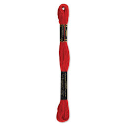DMC Cotton Embroidery Floss - Bright Red, 8-3/4 yards (Back of label)