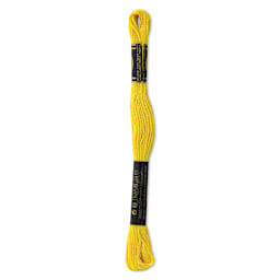DMC Cotton Embroidery Floss - Dark Lemon, 8-3/4 yards (Back of label)