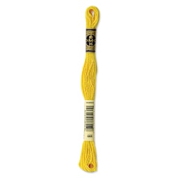 DMC Cotton Embroidery Floss - Dark Lemon, 8-3/4 yards (Front of label)