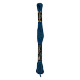 DMC Cotton Embroidery Floss - Very Dark Antique Blue, 8-3/4 yards showing back of packaging