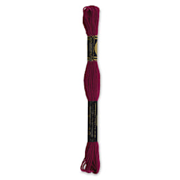DMC Cotton Embroidery Floss - Dark Plum, 8-3/4 yards (Back of label)