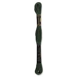 DMC Cotton Embroidery Floss - Dark Fern Green, 8-3/4 yards (Back of label)