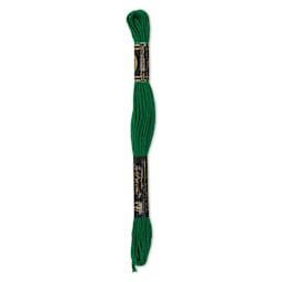 DMC Cotton Embroidery Floss - Green, 8-3/4 yards showing back of packaging