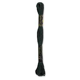 DMC Cotton Embroidery Floss - Very Dark Blue Green, 8-3/4 yards (Back of label)