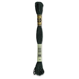 DMC Cotton Embroidery Floss - Very Dark Blue Green, 8-3/4 yards (Front of label)