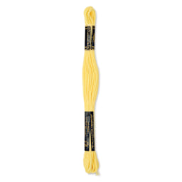 DMC Cotton Embroidery Floss - Very Light Topaz, 8-3/4 yards showing back of packaging