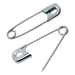 Dritz Safety Pins - Nickel, Size 1, Pkg of 15 single pin closed and open