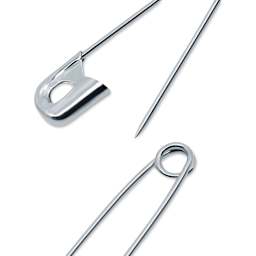 Dritz Safety Pins - Nickel, Size 1, Pkg of 15 close-up of pin parts