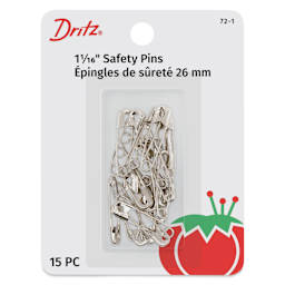 Dritz Safety Pins - Nickel, Size 1, Pkg of 15 front of packaging