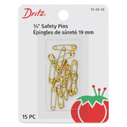 Dritz Safety Pins - Brass, Size 00, Pkg of 15 front of packaging
