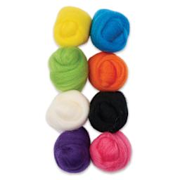 Wistyria Editions Wool Roving - Brights, Pkg of 8