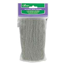 Clover Natural Wool Roving - Front of package of Ash Color Roving