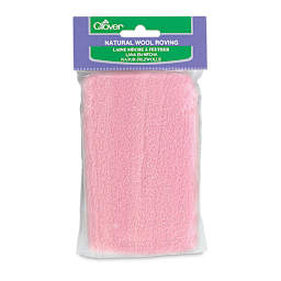 Clover Natural Wool Roving - Front of package of Pink Color Roving