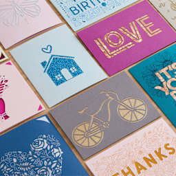 Cricut Card Mat, samples of finished printed cards.